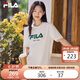 FILA 斐樂(lè )官方男女同款針織T恤2025年夏季純棉寬松休閑情侶短袖t恤