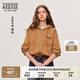 Teenie Weenie小熊連帽衛衣女2025年春季新款復古水洗拉鏈短款開(kāi)衫外套上衣女 棕色 S (160)