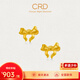 CRD克徠帝黃金耳釘耳針實(shí)心蝴蝶結(jié)拉絲耳飾足金999送女友節(jié)日禮物 1.1g
