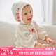OAK FAMILY新生兒長袖包屁衣春夏季全棉紗布寶寶嬰兒爬服連體衣 白色 （不含帽子） 90cm （建議1~2歲 78~90cm）