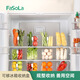 FaSoLa廚房冰箱保鮮收納盒子冷凍分裝透明盒子食品果蔬雞蛋整理儲物盒 冰箱收納盒單件裝