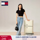 TOMMY JEANS【甜美辣妹風(fēng)】25夏季女裝美式復(fù)古學(xué)院修身顯瘦正肩短袖上衣T恤 【凈色字母】-黑色BDS S
