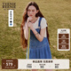 Teenie Weenie小熊連衣裙女2025年夏季新款學(xué)院風(fēng)活力牛仔背帶裙短裙女 淺藍色 M
