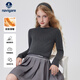 NAVIGARE女童毛衣秋冬兒童打底衫基礎(chǔ)百搭舒適柔軟 深灰 親膚半高領(lǐng) 165