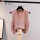 啄木鳥(niǎo)針織馬甲背心女外搭毛衣外套開(kāi)衫時(shí)尚款2025春秋外穿女士毛線(xiàn)馬夾 粉色薄 輕薄 L 105-115斤