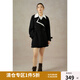 獨束大碼女裝英倫風(fēng)氣質(zhì)簡(jiǎn)約撞色風(fēng)衣2024年秋季新款中長(cháng)款外套 黑色 2XL (尺碼：4)