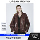 UR2025春季新款女裝復古摩登氣質(zhì)立領(lǐng)落肩外套UWG150002 深紅棕 (偏寬松) XS