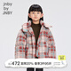 jnby by JNBY江南布衣童裝冬裝半高領(lǐng)格紋加厚羽絨服男女童兒童1N0C1361A 452灰粉藍 120 充絨量87g