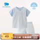麗嬰房（Les enphants）男女寶寶家居服套裝純棉短袖短褲睡衣內(nèi)衣套裝夏季 藍色 90 cm/2歲