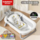 世紀寶貝（babyhood）嬰兒洗澡盆可折疊 兒童浴盆大號可坐可躺 寶寶洗澡桶新生兒童用品 【感溫】浴盆+浴墊（送禮包）