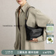 VANESSA HOGAN【張雅欽同款】VH女包欣冉hobo包頭層植鞣牛皮斜挎單肩包七夕禮物 耀石黑-中號+綠野仙蹤禮盒