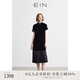 EIN言輕禮服新中式立領(lǐng)流光絲絨花邊拼接旗袍連衣裙 2025夏新款 石墨黑 L