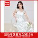 IEF/愛依服連衣裙2025夏季新款法式小清新甜美森系碎花背心長(zhǎng)裙 白藍(lán)花 M