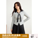 獨(dú)束大碼女裝不規(guī)則設(shè)計(jì)感小眾上衣女2025春裝新款POLO領(lǐng)長(zhǎng)袖T恤 花灰色 2XL （尺碼：4）
