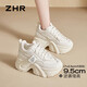 ZHR休閑鞋女厚底內增高女鞋輕便百搭通勤小白鞋女 KS52 米色 37 