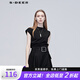 S.DEER夏季新品連帽圖案拼接不規(guī)則短袖襯衫S20280603 黑色/91 M 165