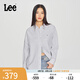 Lee商場同款25春夏新品Oversize條紋寬松女長袖襯衫LWT007717201 鐵灰色 M