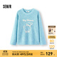 森馬（Semir）毛衣女冬季oversize小羊落肩2025新款溫柔甜美可愛慵懶套頭衫 藍色調(diào)00388 S