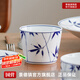 景德鎮(zhèn)陶瓷茶杯景德鎮(zhèn)釉下手繪青花瓷喝茶主人杯大容量家用茶具咖啡杯碟 竹林-小藍杯 220ml