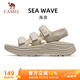 駱駝（CAMEL）海浪運(yùn)動(dòng)涼鞋女透氣厚底魔術(shù)貼沙灘鞋 X25B16L2039 米色 38