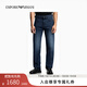 EMPORIO ARMANI/阿瑪尼官方旗艦新款男士中腰直筒復古純棉水洗牛仔褲秋季 【中腰直筒微彈拉鏈門(mén)襟】中藍色 30 (推薦：130-140斤褲長(cháng)偏長(cháng))