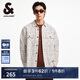 杰克·瓊斯（JACK&JONES） 春季寬松翻領格紋花呢時尚潮流百搭長袖襯衫夾克男裝2251O3032