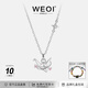 WEOI珂里千紙鶴項鏈女銀吊墜鎖骨鏈輕奢首飾品生日禮物送女友clect 千紙鶴項鏈