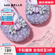 百麗（Belle）艾莎公主時(shí)尚水鉆時(shí)裝鞋女商場(chǎng)款可愛(ài)公主風(fēng)童鞋88702A85 紫色 30