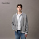 Calvin KleinJeans25秋季新款男士休閑學(xué)院ck字母提花紐扣V領(lǐng)針織開衫4RD389G P7E-英雄灰 L