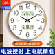 康巴絲（Compas）掛鐘電波鐘自動(dòng)對時(shí)考場(chǎng)客廳時(shí)鐘石英鐘表掛墻D6205-2流沙金 40cm
