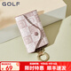 高爾夫（GOLF）鑰匙包女時(shí)尚印花卡包女士多功能拉鏈零錢(qián)包汽車(chē)鑰匙扣經(jīng)典鎖匙包 煙粉色配米杏色