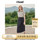 ELAND衣戀T恤女純色羅紋領(lǐng)短袖微寬松上衣夏季新款 中灰色M/Grey(18) M 165