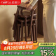 小匠材實(shí)木凳子家用可疊放備用餐桌凳客廳幾凳簡(jiǎn)約高板凳創(chuàng)意方凳胡桃色