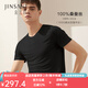 金三塔 商場(chǎng)同款睡衣上裝男100%桑蠶絲真絲圓領(lǐng)T恤NZM9B710 黑色圓領(lǐng)（雙面真絲） XL