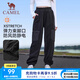 駱駝運(yùn)動(dòng)搖粒絨加絨褲女針織寬松衛(wèi)褲戶外保暖長(zhǎng)褲 J24CAVR665，幻影黑，女 L