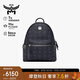 MCM STARK 小號情侶款鉚釘背包雙肩包 黑色【輕便出行】