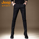 JEEP SPIRIT高端韓版修身小腳休閑褲男春夏季免燙彈力商務(wù)褲子彈力黑色男褲 黑色 31