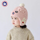 SCOTT GOOSE秋冬新款輕奢聯(lián)名兒童帽子秋冬季幼兒毛線(xiàn)護耳針織帽生日禮物 小兔 粉色 1歲-8歲（46-54cm）