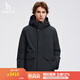 哈吉斯（HAZZYS）男裝 冬款外套【絨布內(nèi)領(lǐng)】戶外休閑羽絨服男ASFZU0BDU41 藏青色NV XL （180/100A 50）