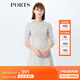 PORTS寶姿商場(chǎng)同款女裝 秋季新品休閑舒適七分袖連衣裙YSB8D044GFD82 銀灰色 XS (2)