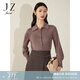 玖姿（JUZUI）商場(chǎng)同款休閑日常寬松襯衫毛衫女冬款JWCD30605 粉紅 XL