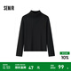 森馬（Semir）森柔毛衫|毛衣女2024新款基礎(chǔ)款高領(lǐng)修身針織衫純色百搭打底衫 黑色90001 XL /170/92A