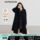 紅袖100%綿羊毛呢大衣冬季2024新款女裝學(xué)院風(fēng)落肩高級(jí)翻領(lǐng)雙面呢外套 藏青495 L