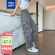 唐獅（TonLion）2025夏女工裝褲直筒寬松休閑兩穿束腳褲