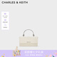 CHARLES&KEITH質(zhì)感拎手提鏈條斜挎單肩小方包包女包生日七夕禮物CK6-10840559-A Cream奶白色 XS