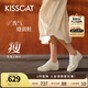 KISSCAT接吻貓舒適女鞋德訓(xùn)鞋白鹿同款曲奇24年秋冬厚底休閑阿甘鞋女 小奶皮 （趙露思同款） 37