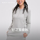 MAIA ACTIVE 舒適圈套裝莫代爾休閑連帽長(cháng)袖上衣包臀裙套裝半拉鏈瑜伽衛衣女 月霧麻灰（上衣） M