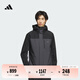 adidas拒水防潑加絨內(nèi)膽三合一連帽外套男女阿迪達斯官方輕運動 固態(tài)深灰   M