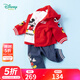 迪士尼寶寶（Disney Baby）童裝男女童衛(wèi)衣套裝加絨連帽外套米奇T恤+褲子3件裝 大紅1159 4歲/身高110cm