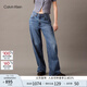 Calvin KleinJeans25春夏女士經(jīng)典標(biāo)牌ck美式復(fù)古洗水寬松闊腿牛仔褲47B939G VYE-牛仔淺藍(lán) 27
